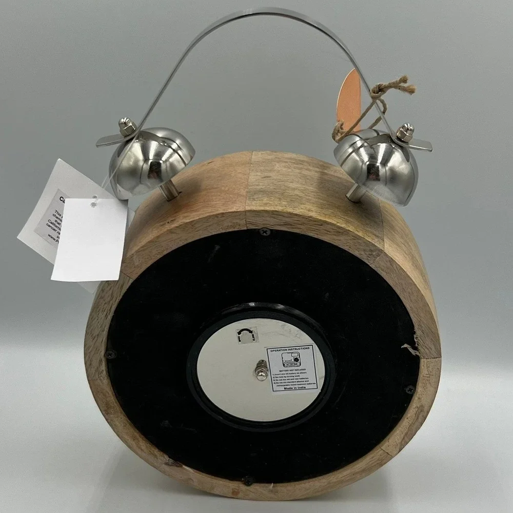 Penn Station Alarm Clock Unisex OS Brown Brand New Wood Metal Vintage NYC Style